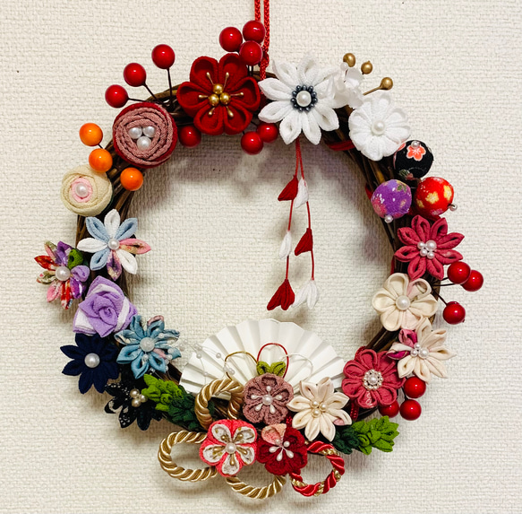 KEIKO2❣️☆フラワーリース大☆つまみ細工 つまみ細工リース（大きめ）桜｜Yahoo!フリマ（旧PayPayフリマ）