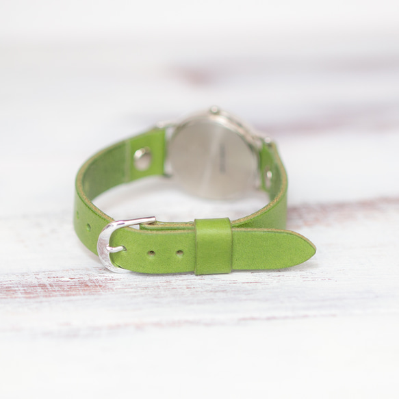 期待已久的女士版♪ Chipsichi 皮革綠色皮革錶帶手錶 Elbamat ccL2 第3張的照片