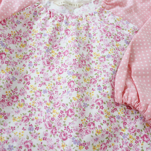 100・110・120 フリルスモック ピンク花柄 子供服 Maokka 通販