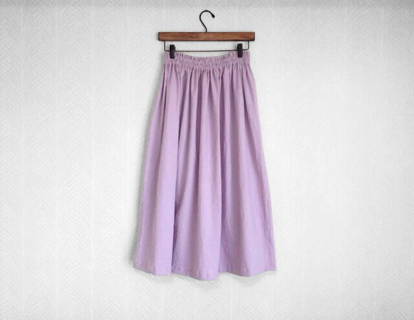 コットンリネン(ラベンダー) ◇ ふんわり柔らかなワッシャー加工◇ハーフリネン