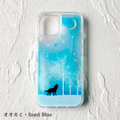 スノードームのような 冬の星空 iPhoneグリッターケース 名入れ可能