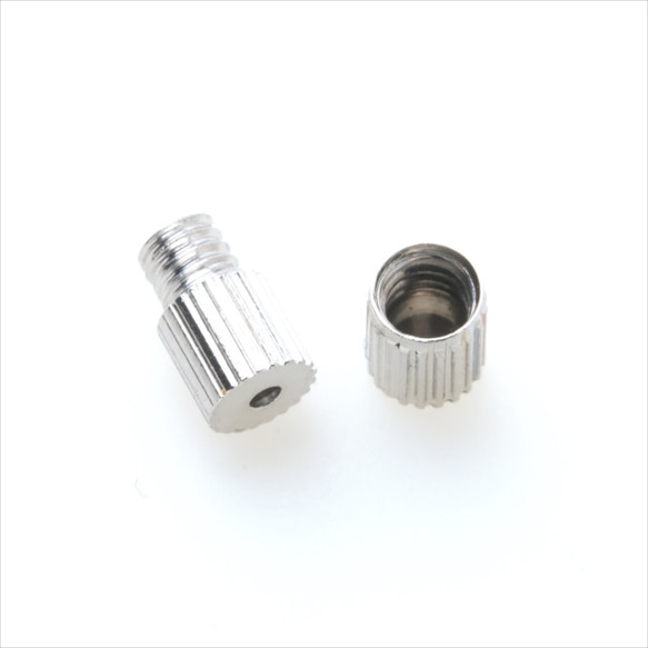 P-158 ネジ式クラスプ☆7mm×3mm/シルバー☆1個 紐留め 留め具
