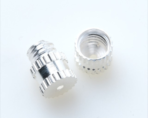 P-160 ネジ式クラスプ☆8mm×5mm/ホワイトシルバー☆1個 紐留め 留め具