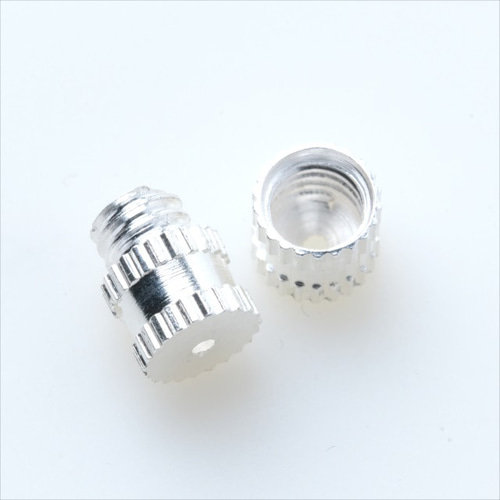 P-160 ネジ式クラスプ☆8mm×5mm/ホワイトシルバー☆1個 紐留め