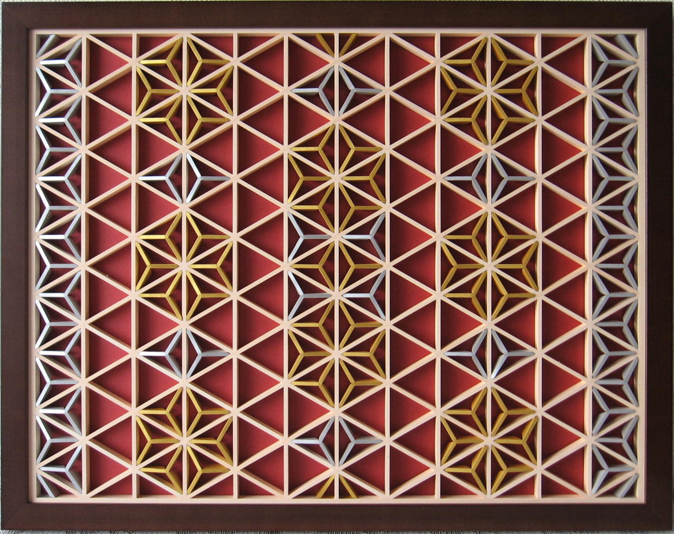 組子アートパネル 【緋色に金の雫】 和風インテリアパネル 34,800円