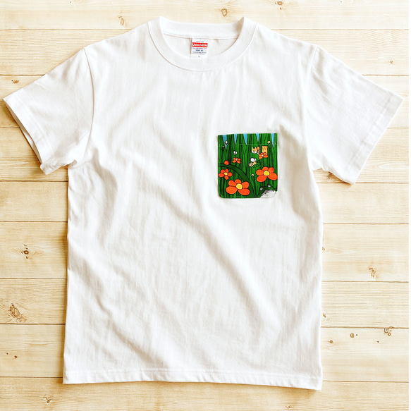 半袖 ポケット付 Tシャツ 『少年ジャングル』 メンズ レディース 2枚目の画像