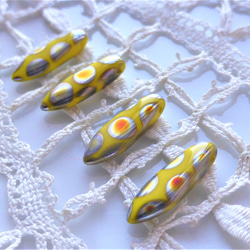 Dagger Yellow Metal Dotto Czech Beads4 捷克玻璃珠 第2張的照片