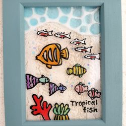 送料無料*ステンドグラス風フレーム*熱帯魚・海・水族館・ナチュラル