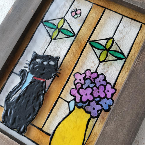 ハンドメイド　マンナイン mannine ②黒猫　ステンドグラス it-5805d3bb405ff-1200.jpg