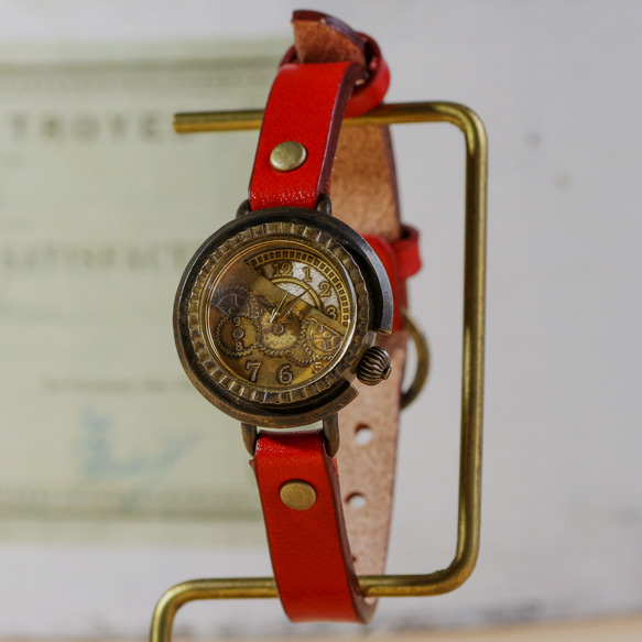 齒輪動機WB-008 S尺寸MADE IN JAPAN手工手錶watch木皮革 第4張的照片