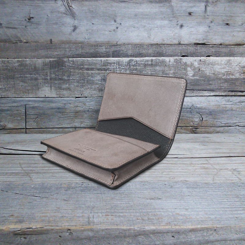 [名入可]名刺入れ通しマチ --- 国産牛革ロロマ　[セピア]