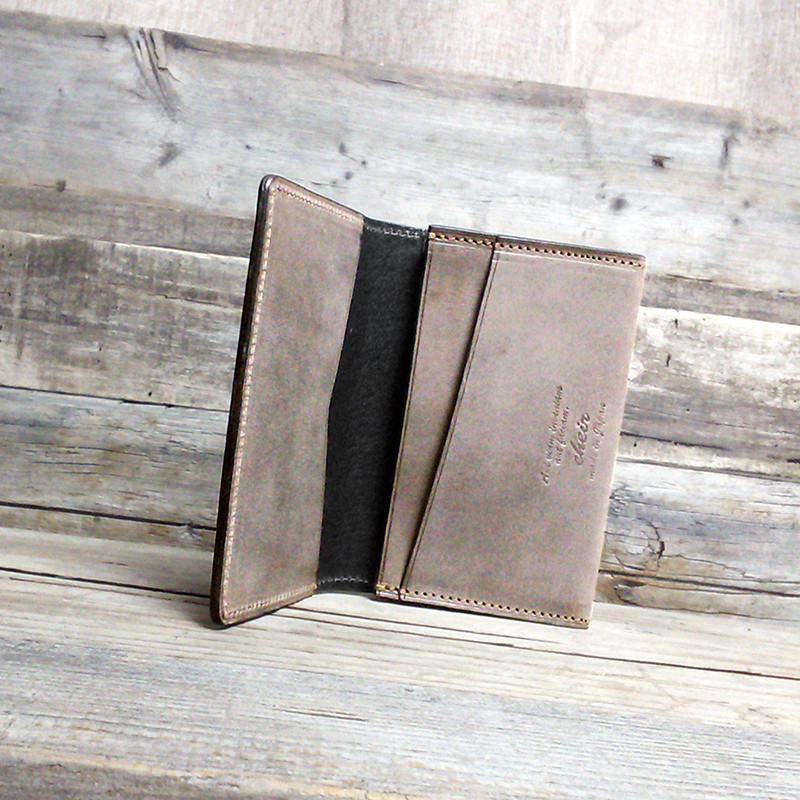 [名入可] 名刺入れ薄型 --- 国産牛革ロロマ [セピア]