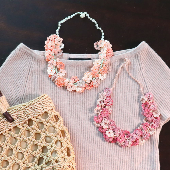 OYA crochet necklace [Bijou MARY] Very Berry, Strawberry 第5張的照片
