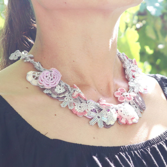 [Resale] OYA crochet necklace [BIJOU] Misty Lavender 第1張的照片