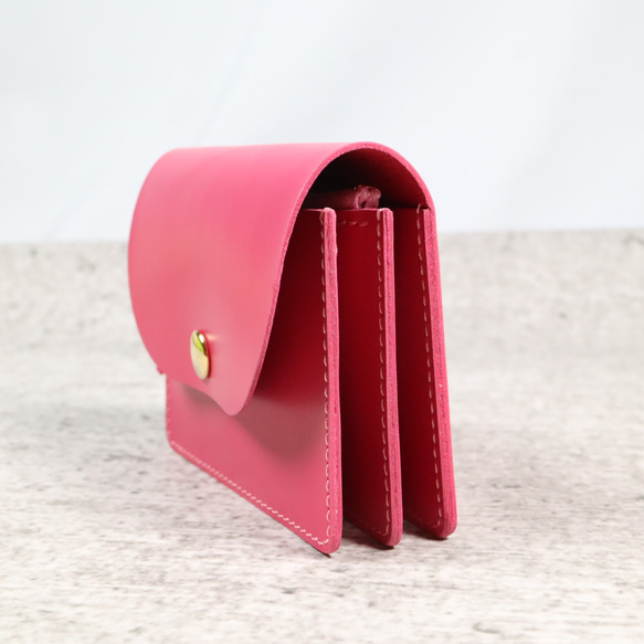 可愛い　コンパクト財布　アコーデオン　大容量　ピンク　ミニ財布　タッセル 5枚目の画像