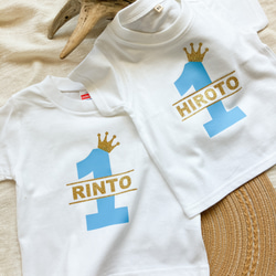 カラフル 誕生日Tシャツ ( 名前入りTシャツ 半袖 バースデーフォト 年齢入り ) 4枚目の画像