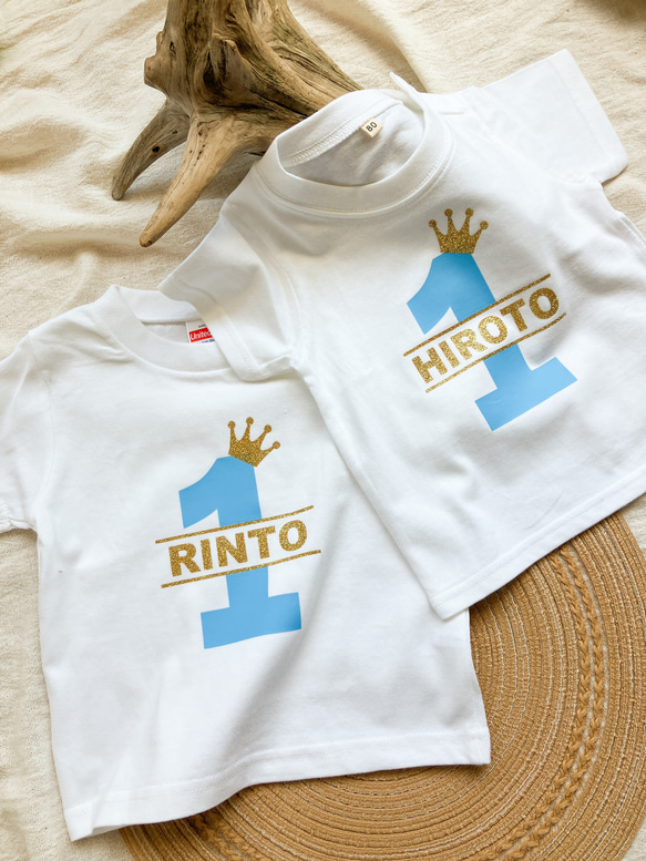 カラフル 誕生日Tシャツ ( 名前入りTシャツ 半袖 バースデーフォト 年齢入り ) 4枚目の画像