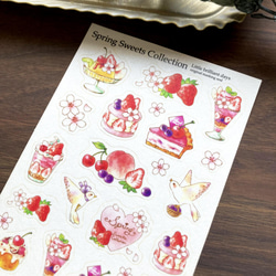 マスキングシール Spring Sweets Collection｜春のスイーツ 桜 いちご さくらんぼ 2枚目の画像