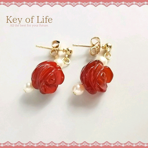 14K 珊瑚 ピアス 薔薇 楽天市場】珊瑚 薔薇 ピアスの通販