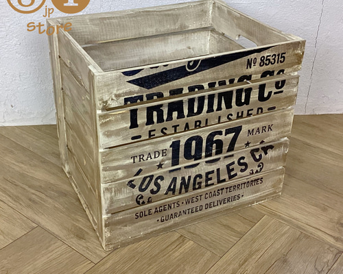 ビンテージ調 ウッドボックス 木箱 収納箱 ダメージ仕上 L