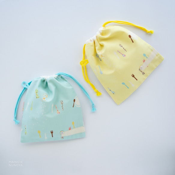ごきげんhanautaの給食袋(フック用紐付き）：選べる2色 9枚目の画像