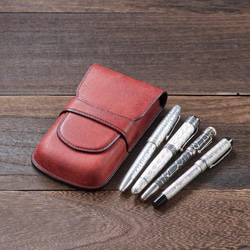 SMYTHSON ペンケース　万年筆ケース　レッド　美品 SMYTHSON ペンケース 万年筆ケース レッド 美品