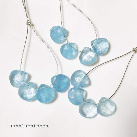 アクアマリンマロンカット 約8×8mm 4個 天然石 ashblue 通販