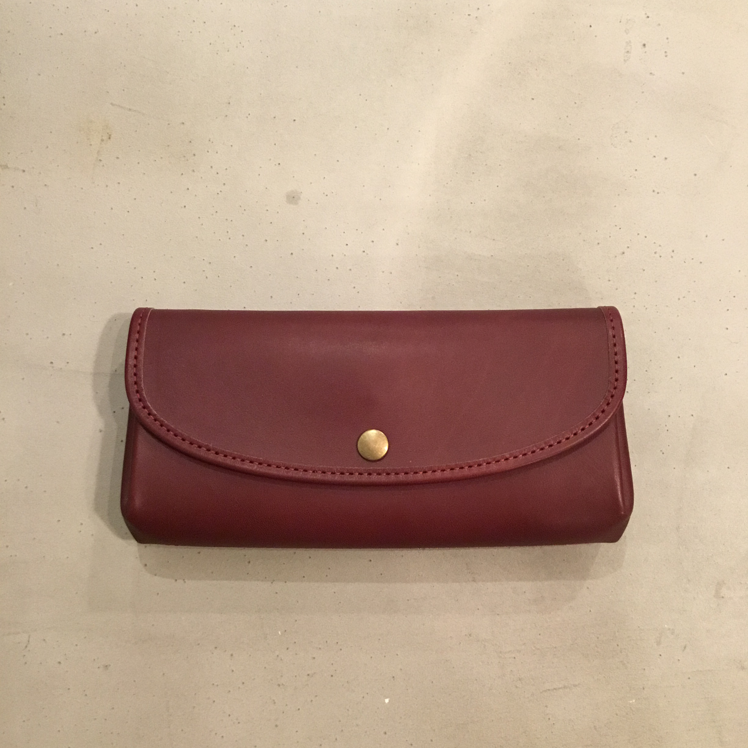 牛革ジャバラ長財布「ワイン」