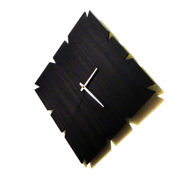 手作り木製創作時計【シンプル・角回転】 1枚目の画像