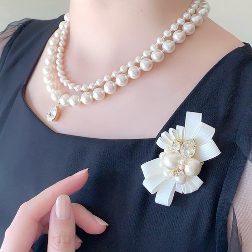 特集掲載＊選べる5色】ナチュラル/祝福のリボンブローチ 結婚式 七五三