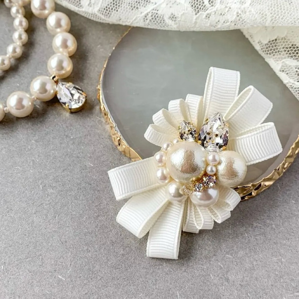 特集掲載＊選べる5色】ナチュラル/祝福のリボンブローチ 結婚式 七五三