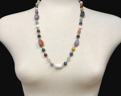 天然石マルチストーン ネックレス（2495）「お任せ品