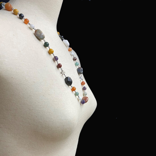 天然石マルチストーン ネックレス（2495）「お任せ品」 ネックレス  