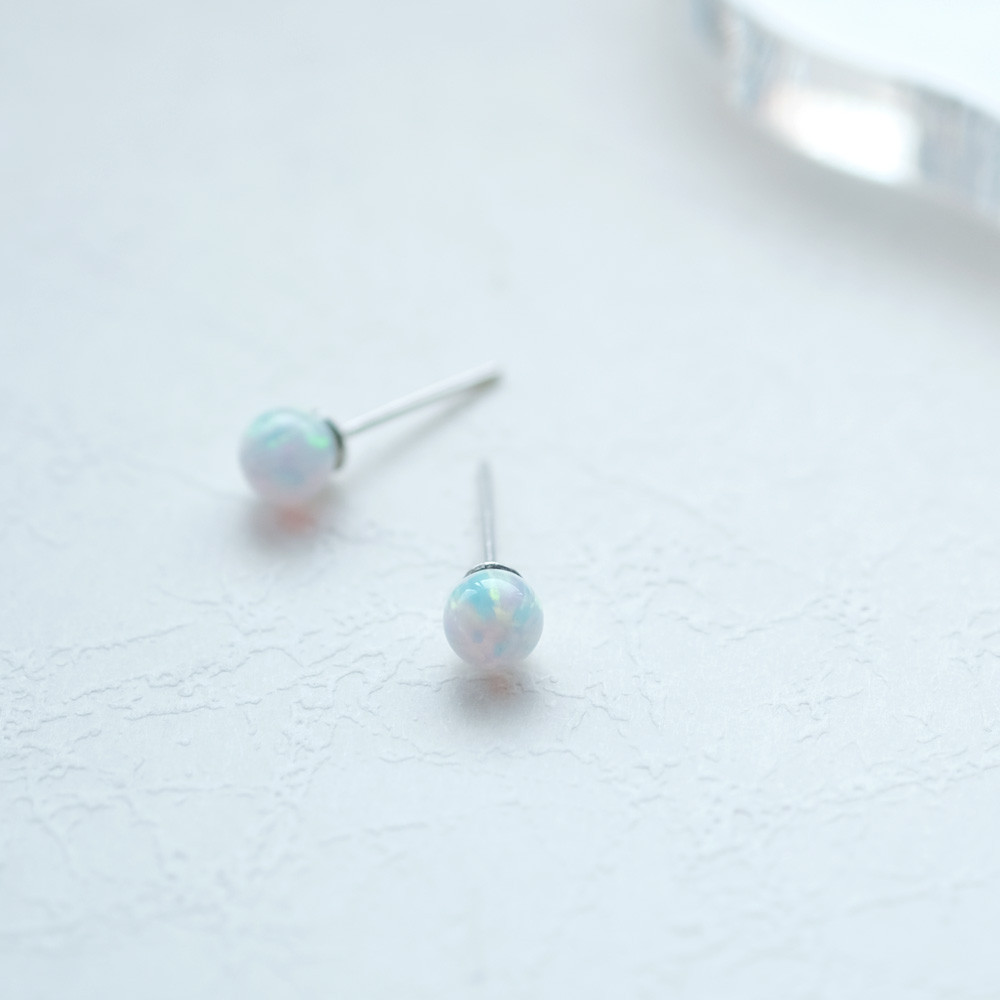 一粒 オパール ピアス イヤリング シルバー925
