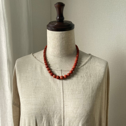 イソバナサンゴのネックレス.sv.シンプル1連 ネックレス・ペンダント