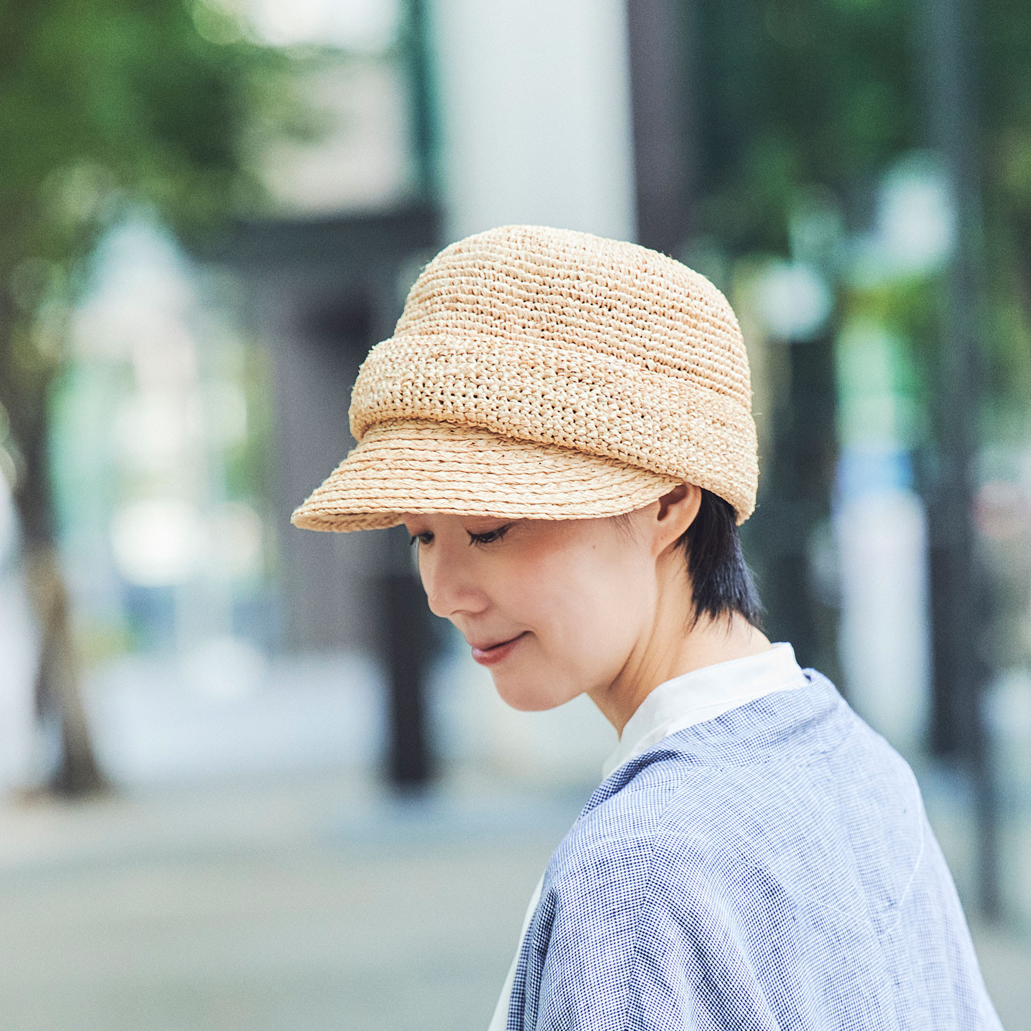 ミミ Mimi ラフィア キャスケット キャップ 57.5cm [UK-H063-NA]