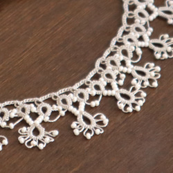 OYA Tatting lace 43cm Necklace [LACE] Cappucino 第3張的照片