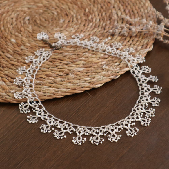 OYA Tatting lace 43cm Necklace [LACE] Cappucino 第1張的照片