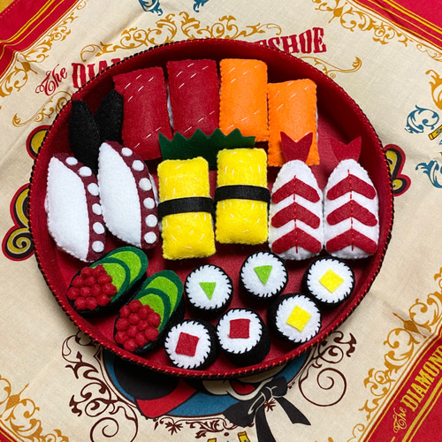 ≪超目玉★12月≫ フェルトままごと お寿司2人前 おもちゃ・人形 smrymamagoto クラフト・布製品