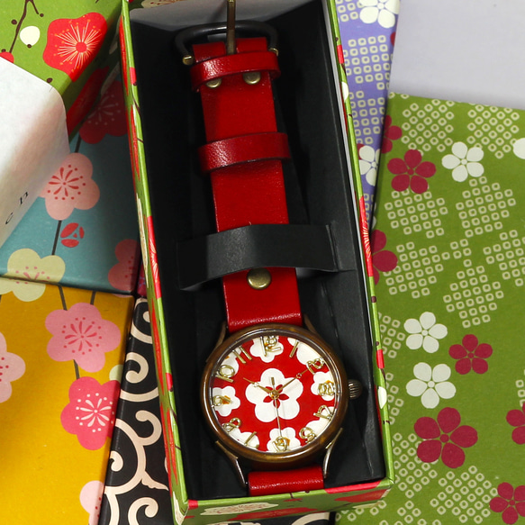 國產Kyochiyogami錶盤Ume WJ-004 L尺寸MADE IN JAPAN手工手錶chi木皮革 第8張的照片