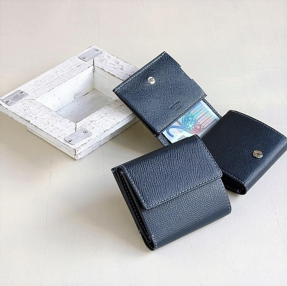 【刻印可】お札と小銭が同時に取り出せる！コンパクト財布　エンボス　MH1271 5枚目の画像