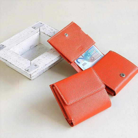【刻印可】お札と小銭が同時に取り出せる！コンパクト財布　エンボス　MH1271 3枚目の画像