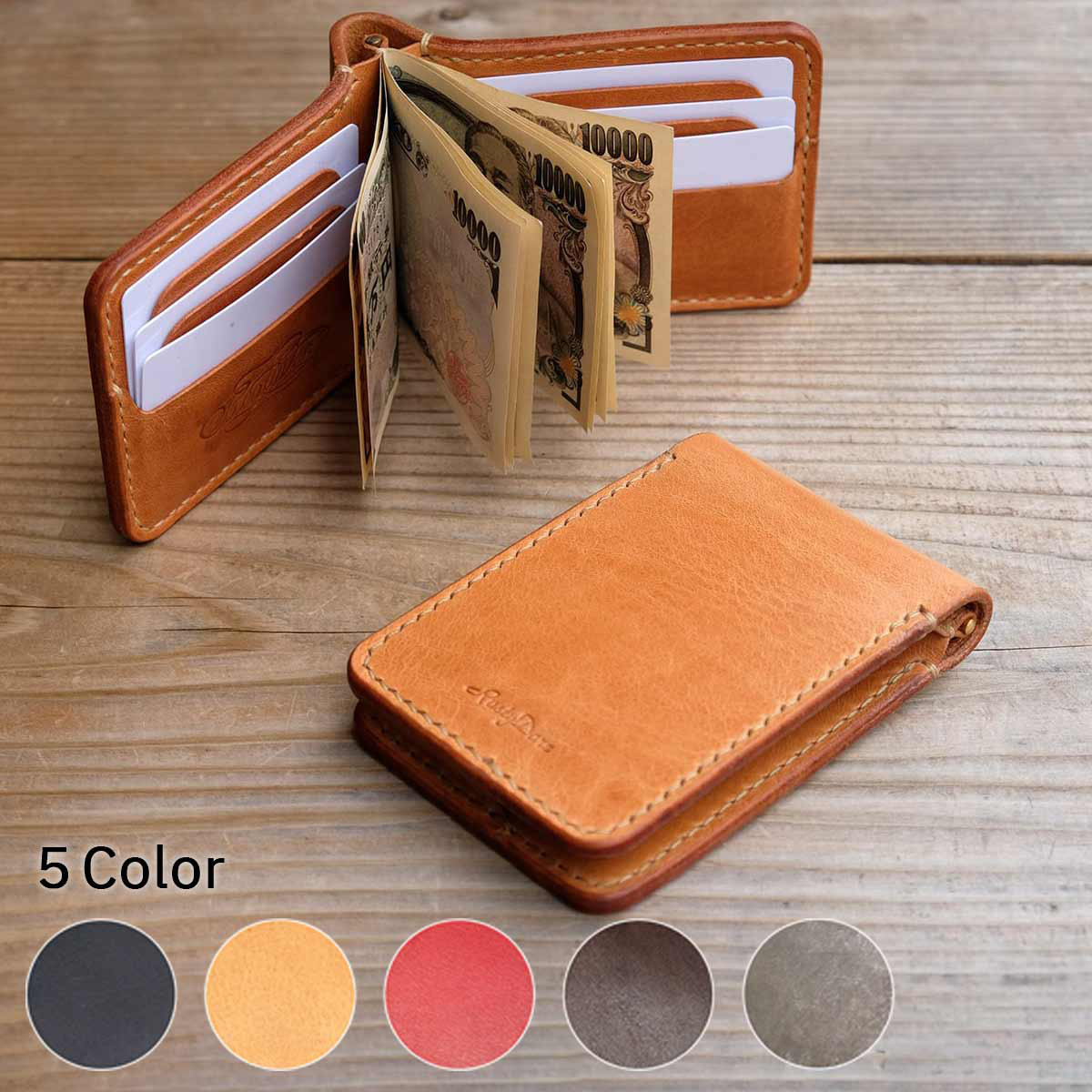 stretica マネークリップ BUNTEN 本革　財布　ミニウォレット STRETICA LEATHER / ストレチカ - BUNTEN SHOP