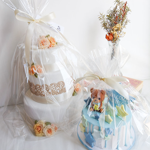 現品限り】バラとレースの3段クレイケーキ 立体・オブジェ おひつじ座