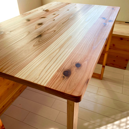 天然木 ワークデスク 国産杉 100×60cm 無垢テーブル パソコンデスク