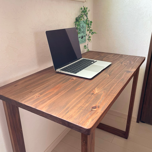 天然木 無垢テーブル 90×45cm 高さ70cm パソコンデスク 勉強机 天然木 無垢テーブル 90×45cm お好みのカラー、高さでカスタム