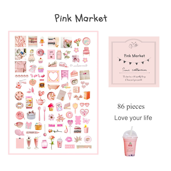 フレークシール　☆ Pink Market (ﾋﾟﾝｸﾏｰｹｯﾄ）☆ 3枚目の画像