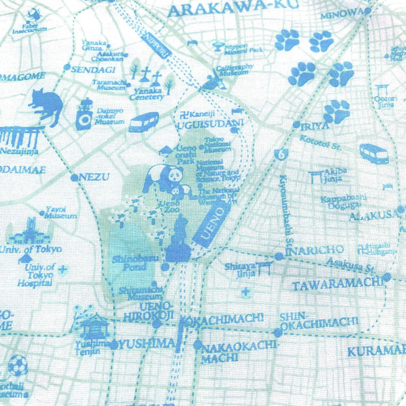 大好きな街を身に着ける。　マップスカーフ　東京お散歩猫マップ 5枚目の画像