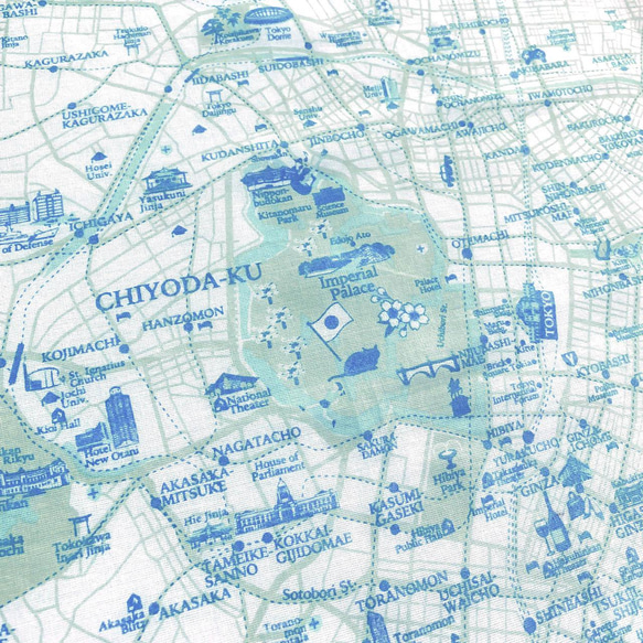 大好きな街を身に着ける。　マップスカーフ　東京お散歩猫マップ 3枚目の画像
