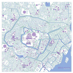 穿上你最喜歡的城市。地圖圍巾江戶美食貓地圖 第2張的照片